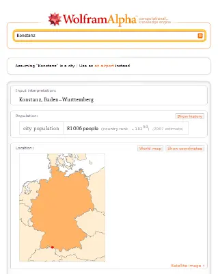 Berechnungen mit Wolfram Alpha